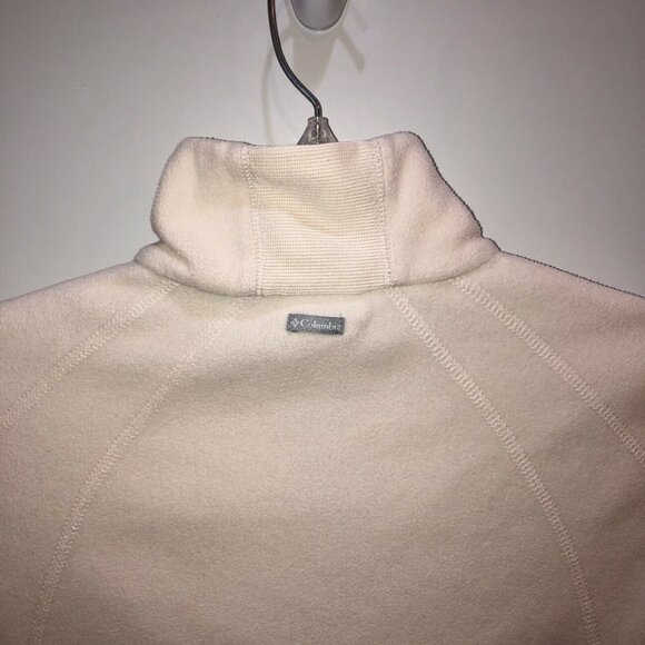 Columbia Womens Medium Ivory 1/4 Zip Long Sleeve Pullover Top Activewear M - Picture 5 of 7